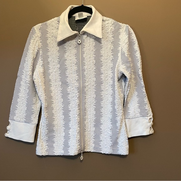 Joseph Ribkoff Full Zip Blazer Jacket Black and White 3/4 Sleeve Size 10 - Picture 15 of 15